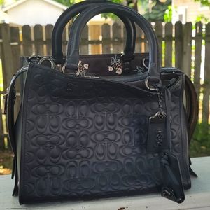 Coach rogue signature embossed 25 -navy